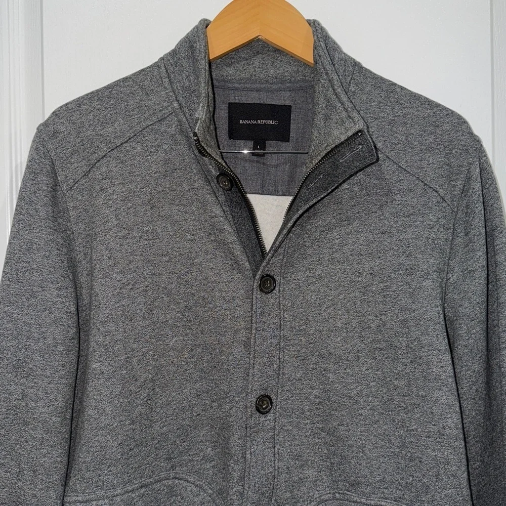 Banana Republic Charcoal Button-Up and full zip sweatshirt size large